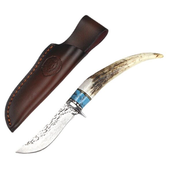 Outdoor Damascus Forged Hunting Knife With Non-slip Handle - Image 5