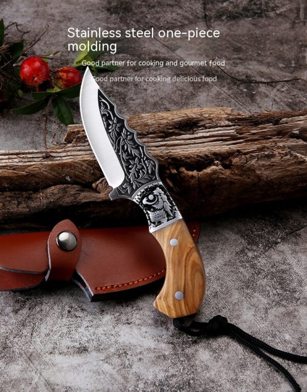 Embossed Carved Mongolian Hunting Knife For Handcraft Handle Meat Knife Tibetan Knife - Image 4
