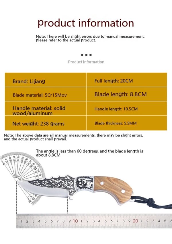 Embossed Carved Mongolian Hunting Knife For Handcraft Handle Meat Knife Tibetan Knife - Image 7