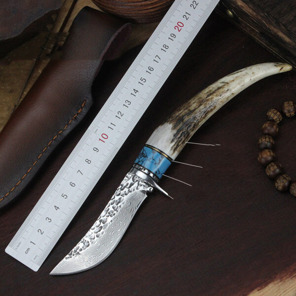 Outdoor Damascus Forged Hunting Knife With Non-slip Handle - Image 4