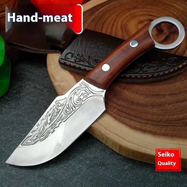 Hammer-shaped Forged Pork Knife Camping Portable Outdoor Straight Knife - Image 3