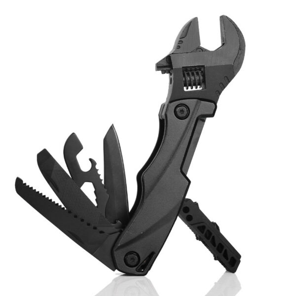 Outdoor Camping Multifunctional Wrench Pliers, Multi-purpose Adjustable Wrench Folding Knife - Image 2