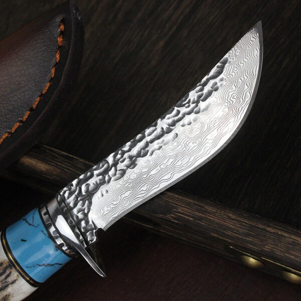 Outdoor Damascus Forged Hunting Knife With Non-slip Handle - Image 2