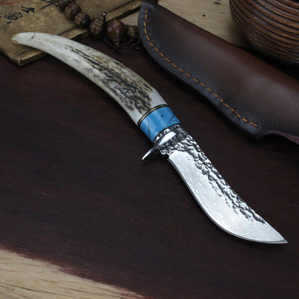 Outdoor Damascus Forged Hunting Knife With Non-slip Handle - Image 3
